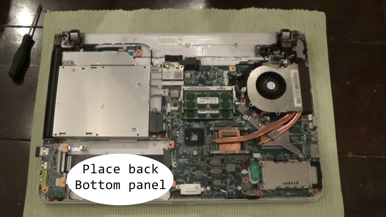 Sony Vaio Laptop VPC-E series Disassembly and Fan cleaning step by step