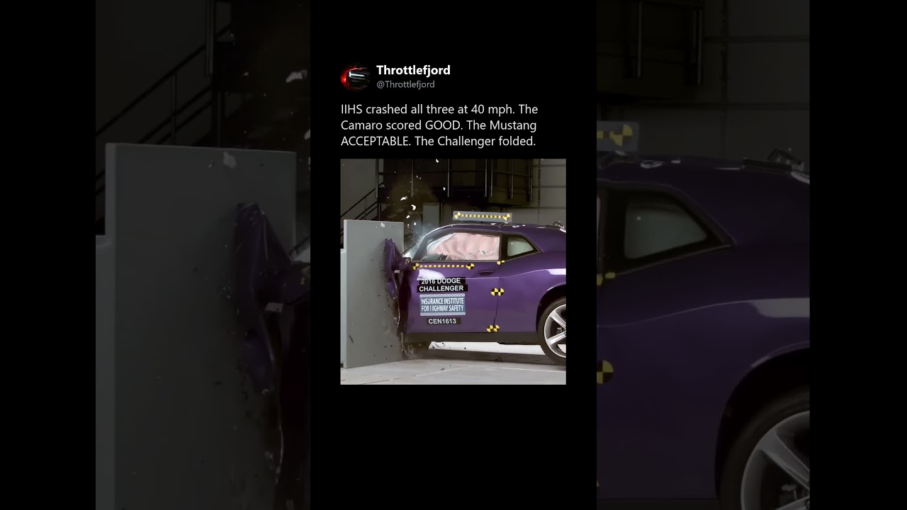 Camaro vs Mustang vs Challenger: 40 MPH Crash Test