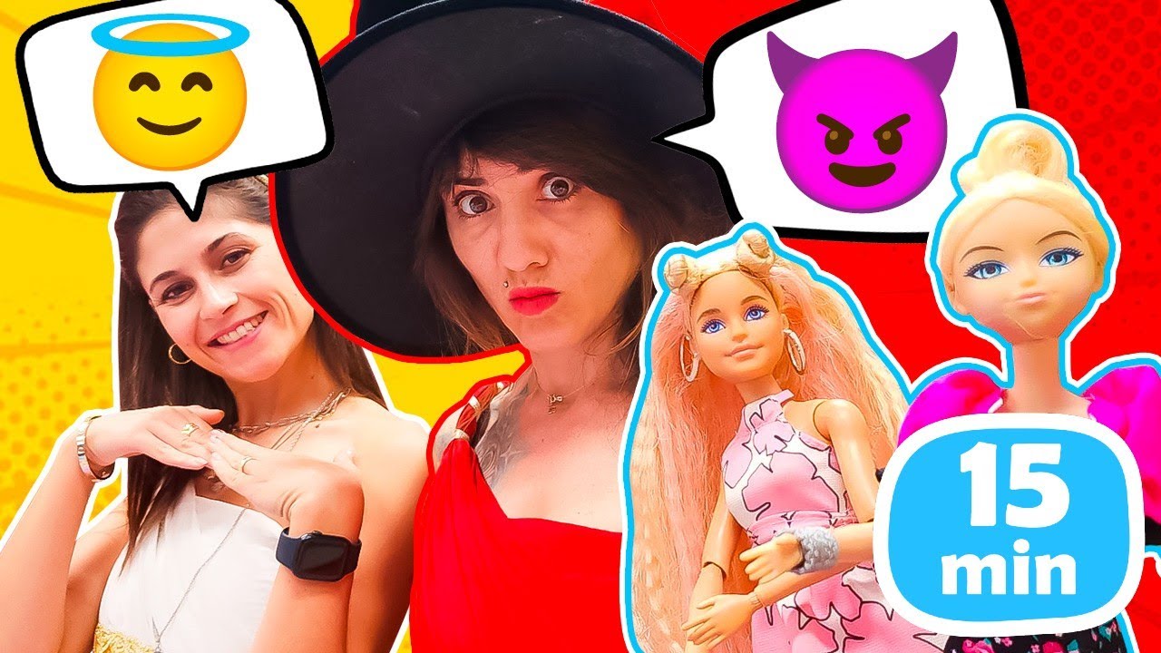 Ayşe ve Ümit ile kız oyunları. KÖTÜ VS. İYİ duydu. Barbie ve Chloe oyuncak bebekleri