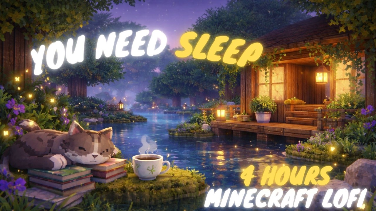 Lo-Fi em Minecraft 4 hours of the | Ambience Calm for Study e Relaxar...