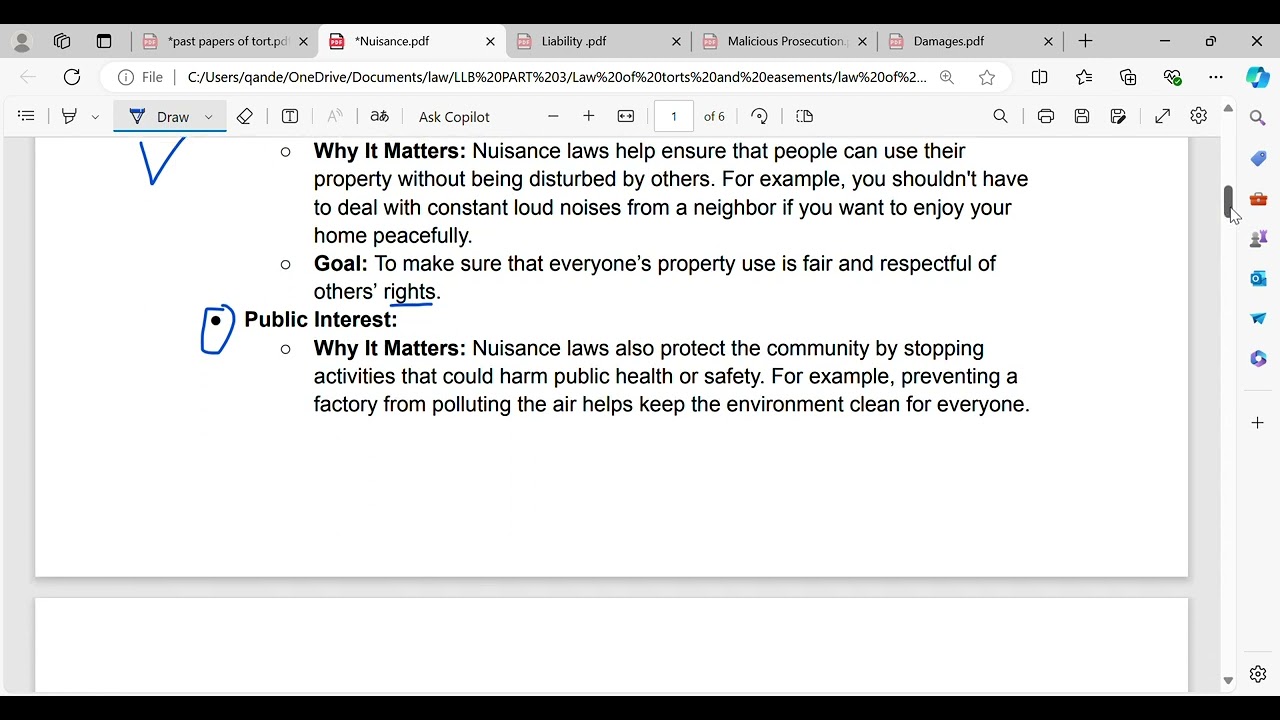 Nuisance |  defenses of nuisance | remedies for nuisance | the tort of public nuisance