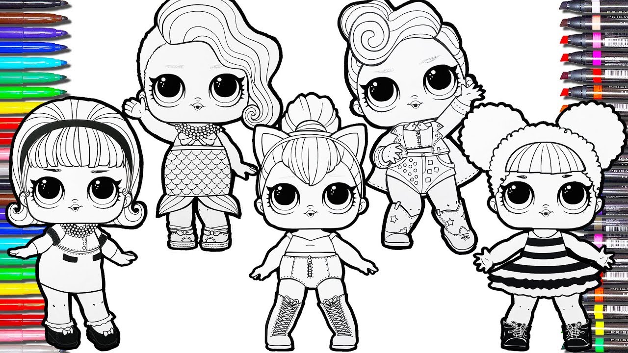 блеск лол Сюрприз Куклы Раскраски LOL Surprise Dolls Книжка-раскраска видео для детей обмен цвета