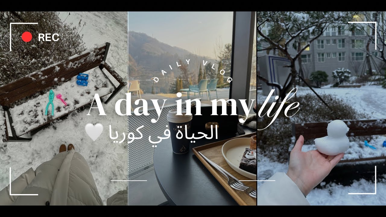 #vlog3 الحياة في كوريا ..عيشو معي الثلوج والمطر بكوريا …جربت الاكل الكوري (؛