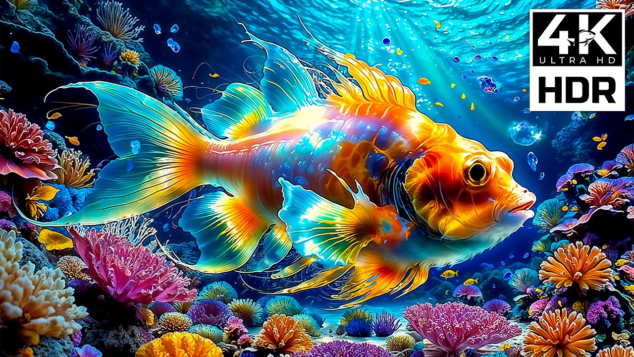 Amazing Blue Horizon 4K – Beautiful Marine Creatures and Calm Blue Ocean Atmosphere