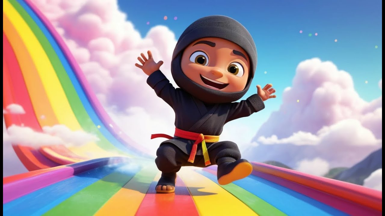 Roblox Tiny Ninja Slid Down the Rainbow Slide | Kids Songs & Nursery Rhymes