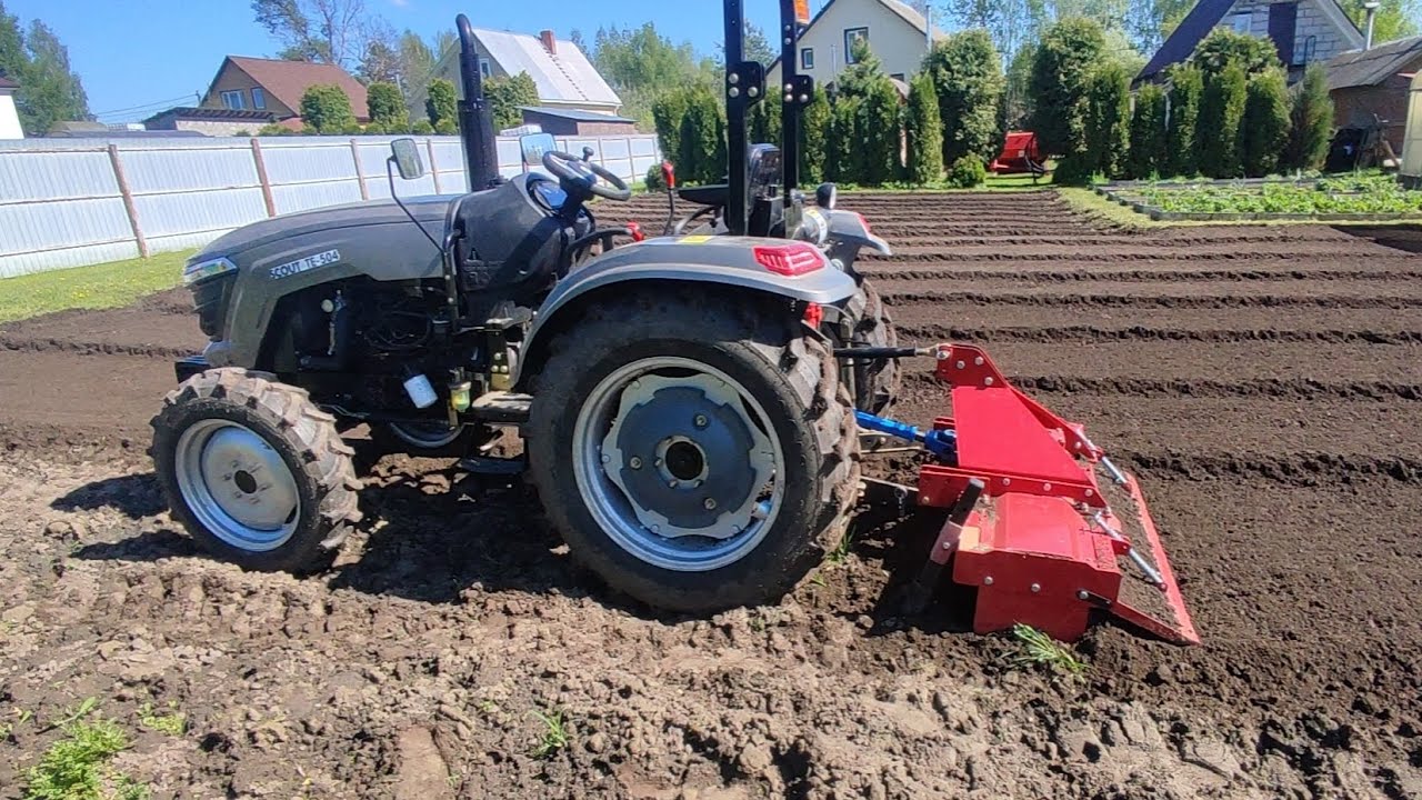 Фрезеруею под под посадку.  Tractor Scout te-504 и почвофреза 1.6м