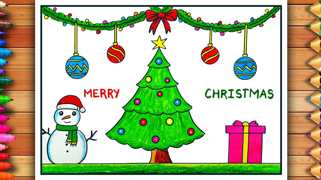 How to Draw Easy Christmas Drawing | Christmas Drawing Easy Step By Step | Christmas Tree Drawing