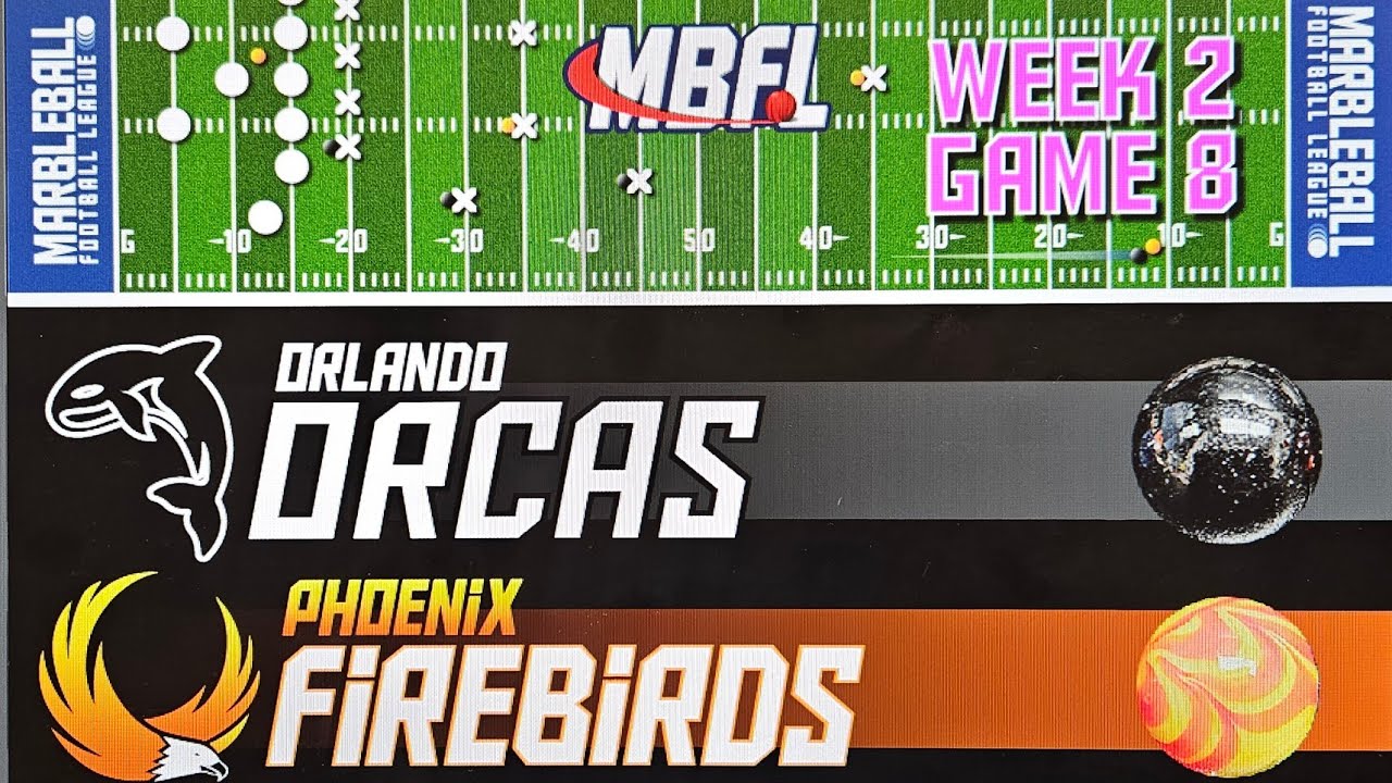 ORCAS vs FIREBIRDS Wk2 Gm8 MarbleBALL Football League - #MBFL #marble #football #games