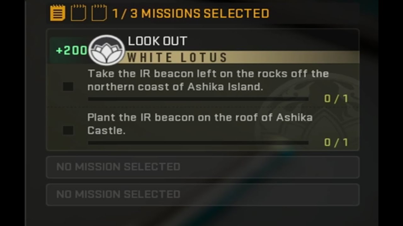 DMZ LOOK OUT GUIDE  - Take the IR beacon left on the rocks off the northern coast of Ashika Island