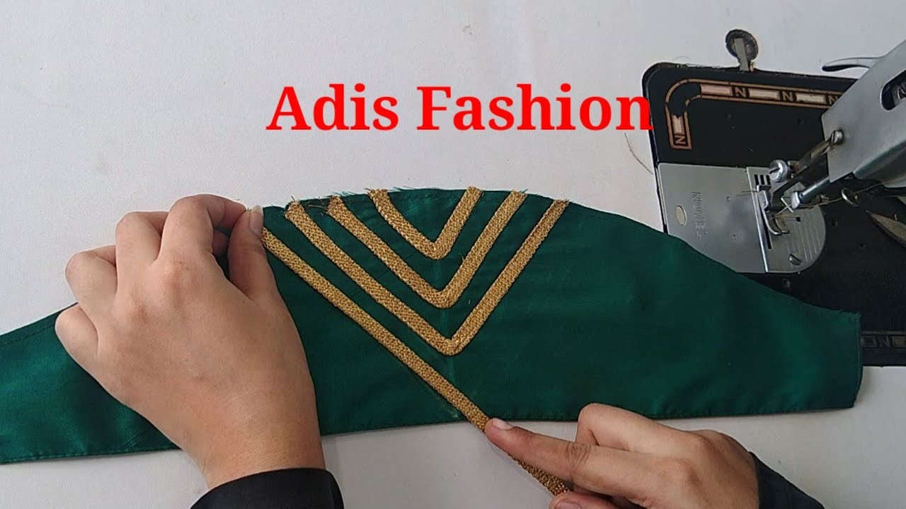 Lace model sleeve design | simple method of lace sleeve design stitching