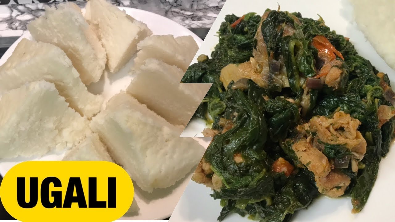 UGALI RECIPE | HOW TO COOK UGALI WITH SPINACH MIXED WITH CHICKEN. #ugali