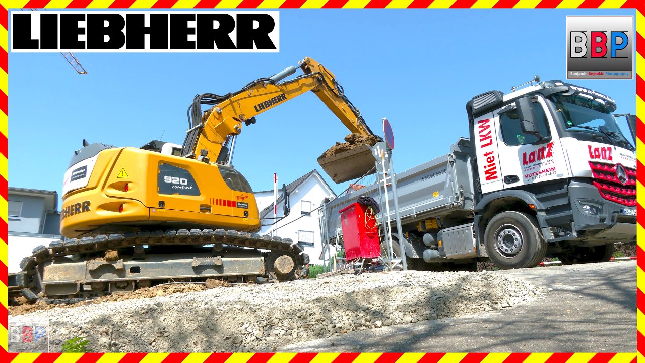 Liebherr R 920 compact & Mercedes Kipper, Waiblingen, 2025. Teil 4