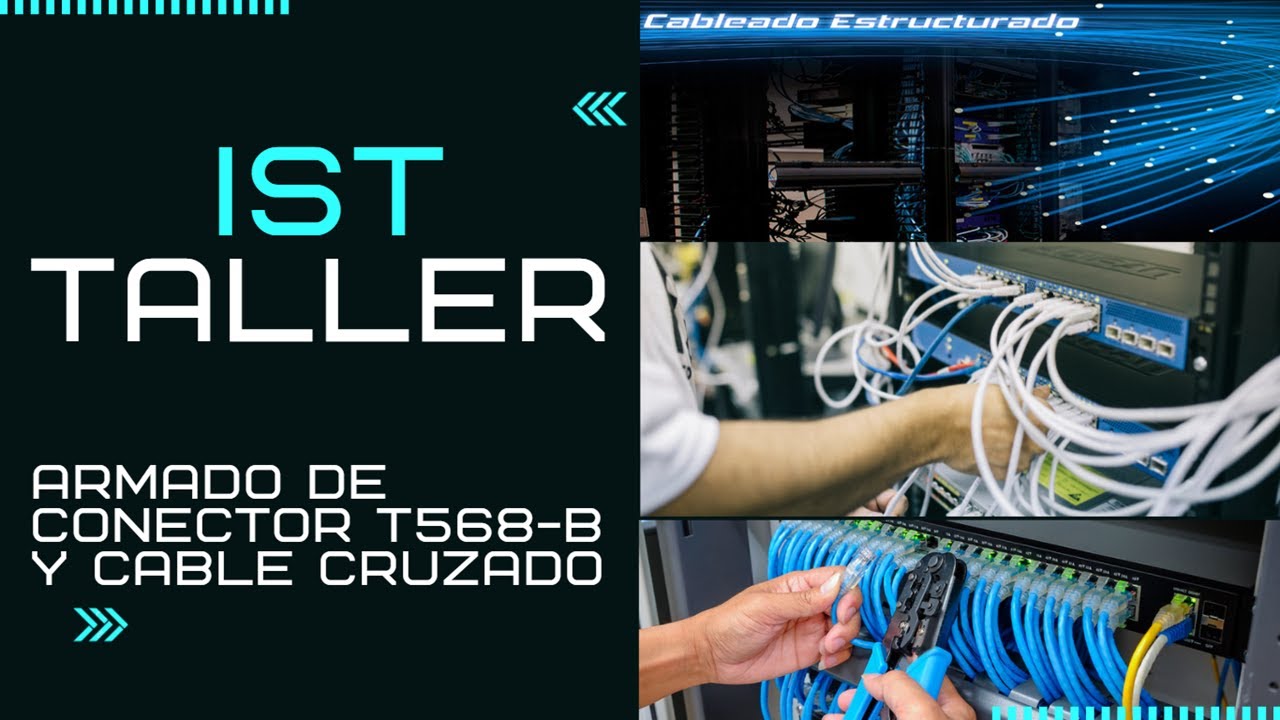 Armado de conector RJ45 en norma T568B y cable cruzado
