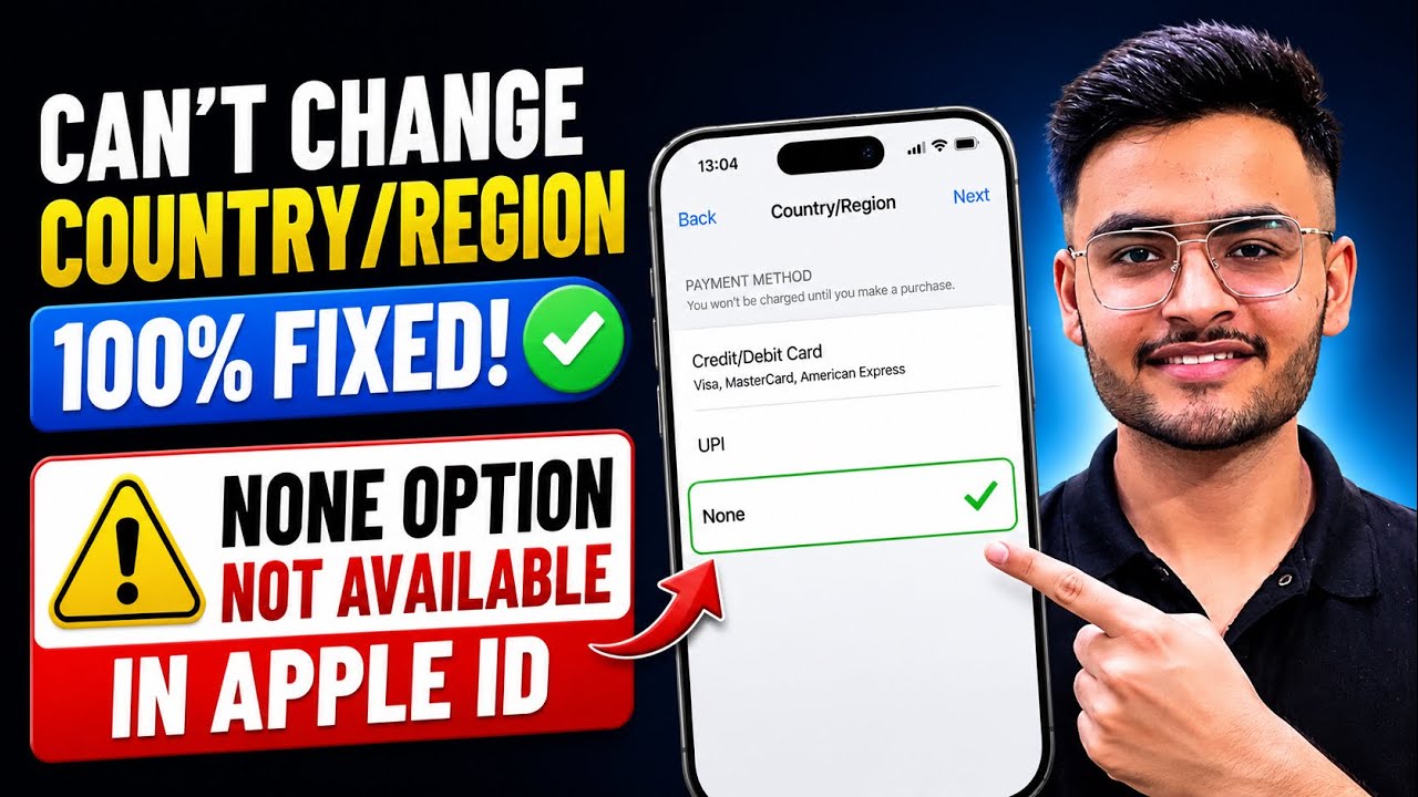 Fix Unable to Change Apple ID COUNTRY/REGION? None Option not available in app store iphone ios fix