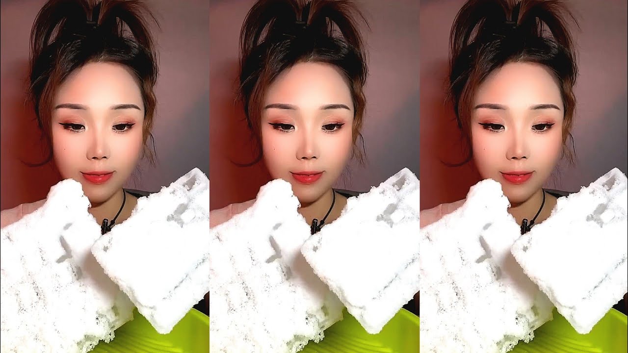 asmr eating cubes ice