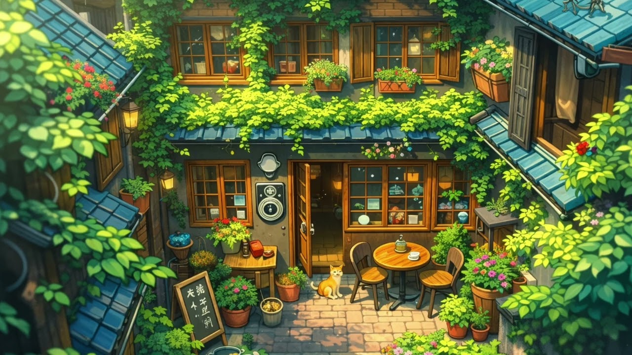 ☕ Ghibli Coffee Shop Lofi 🌙 Música para Relajarse, Estudiar y Mejorar el Ánimo