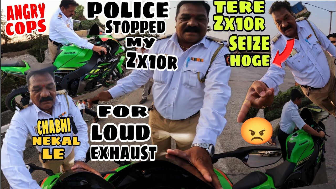 ANGRY🤬COPS vs SUPERBIKER | ZX10R KO SEIZE KAR DIYA😨LOUD EXHAUST #zx10r #superbike #youtube #motovlog