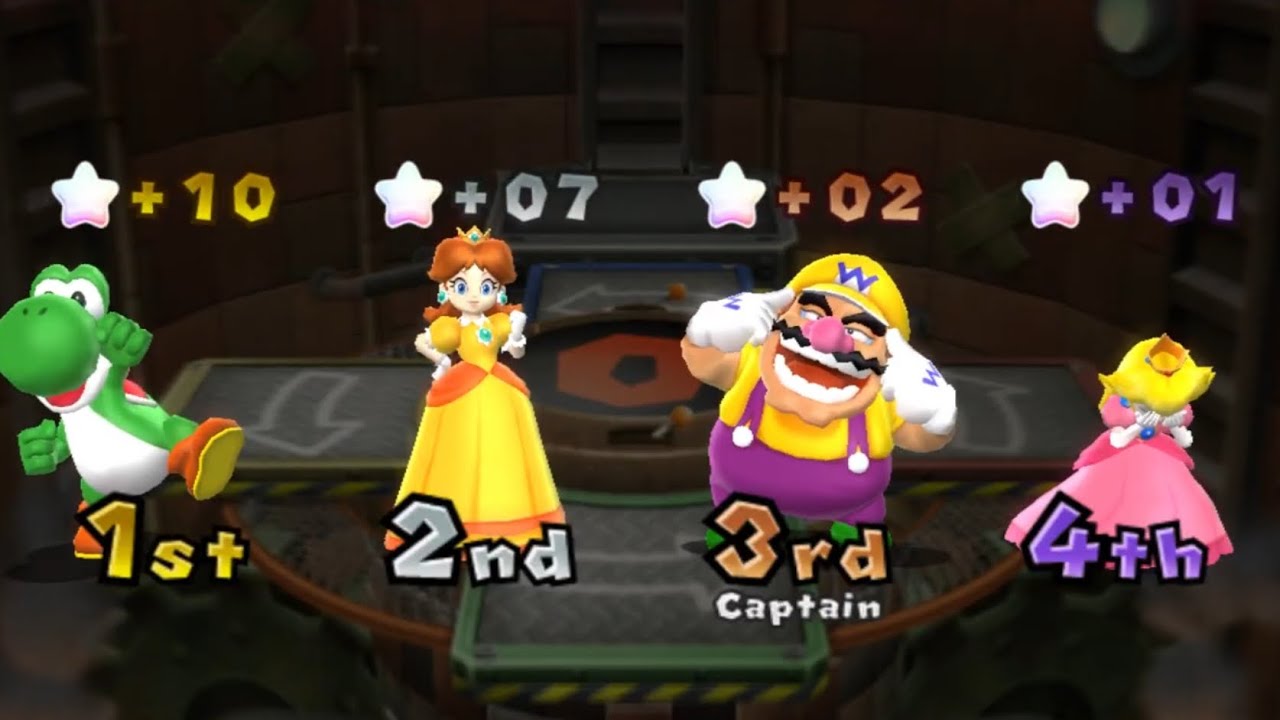 Mario Party 9 - Wario vs Peach vs Yoshi vs Daisy- Blooper Beach (Very Hard CPUs)