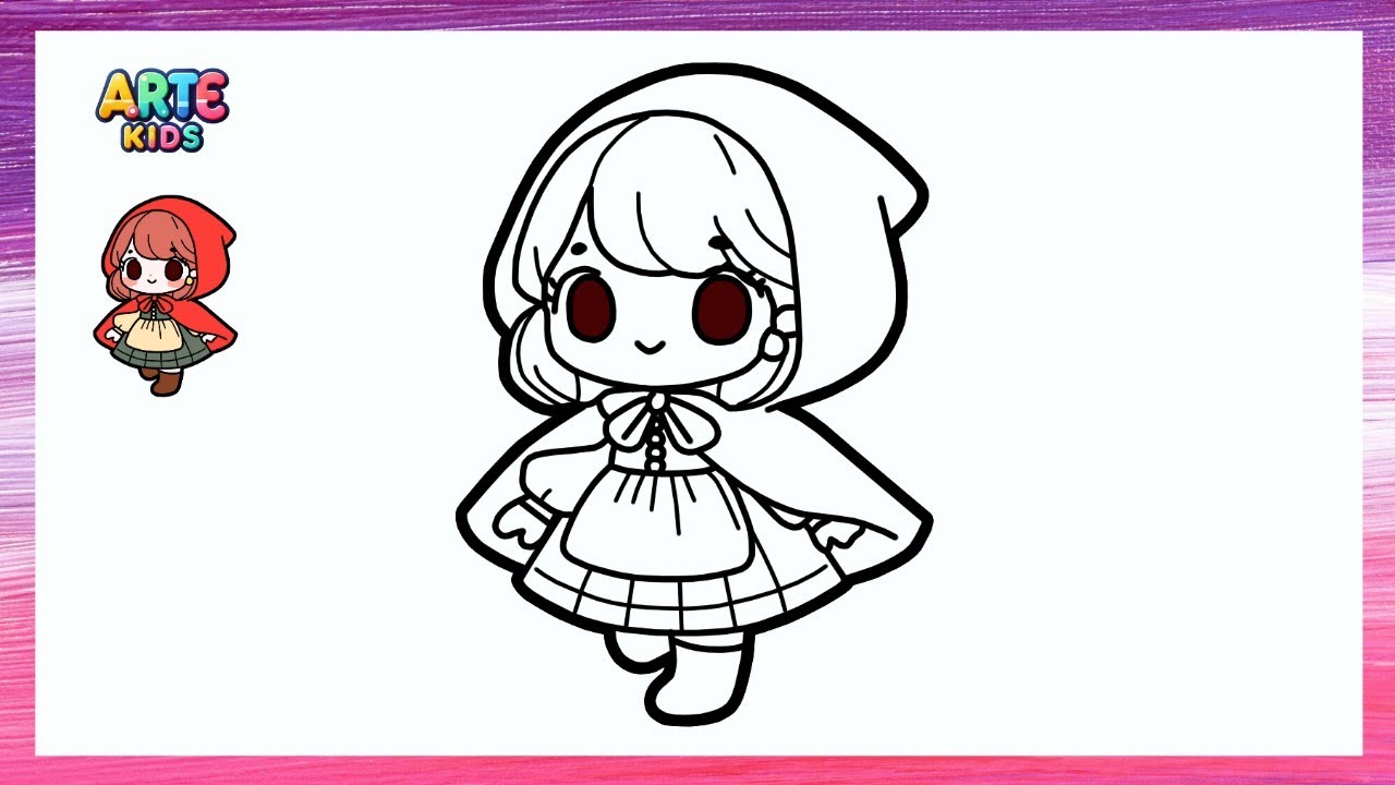 🌈 Cómo dibujar a CAPERUCITA ROJA de manera fácil ✨How to Draw Kawaii Little Red Riding Hood ❣️