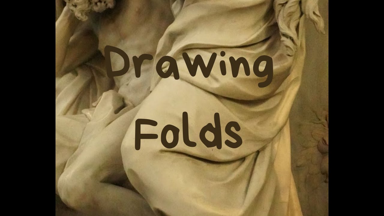 Plooien tekenen, korte versie./Drawing folds, short version.