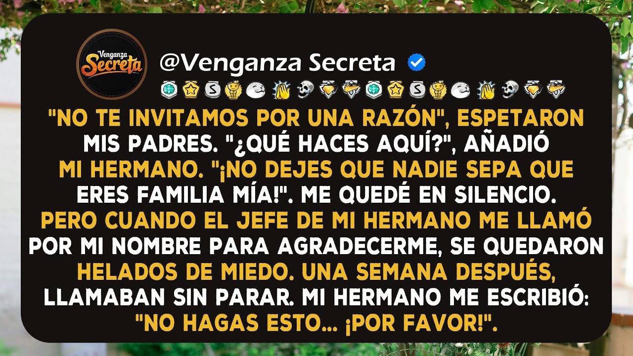En la fiesta familiar, mis padres dijeron: 