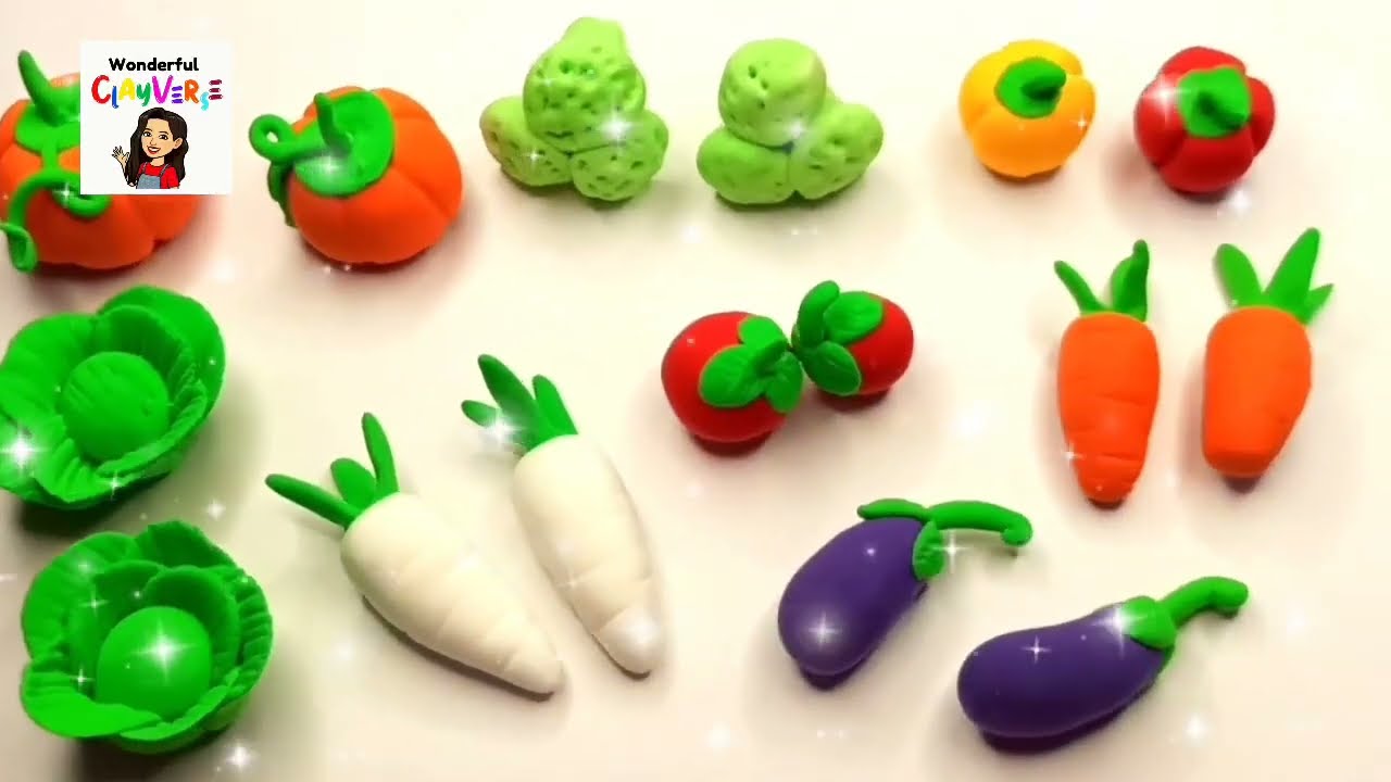Clay vegitables 🤩 | How to make clay vegitables| Vegitable clay | how to make vegetables with clay