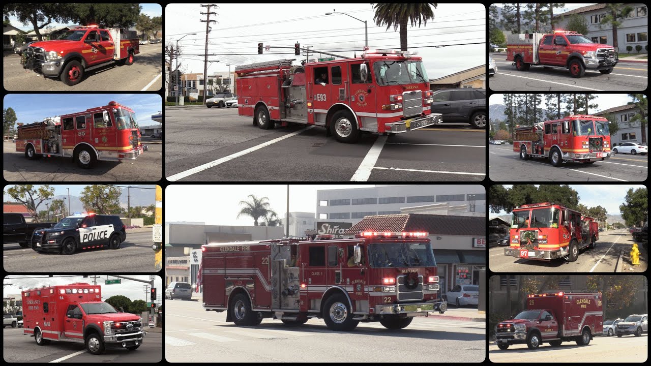 Glendora PD, LA CHP, LACoFD E85, 97, 44, P97, P44, S154, Glendale E22, RA25, Tor E/RA 93 & Ana T1