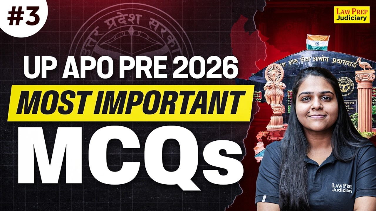 UP APO 2026 | #3 | Law Most Important MCQs | UP APO Prelims Preparation 2026