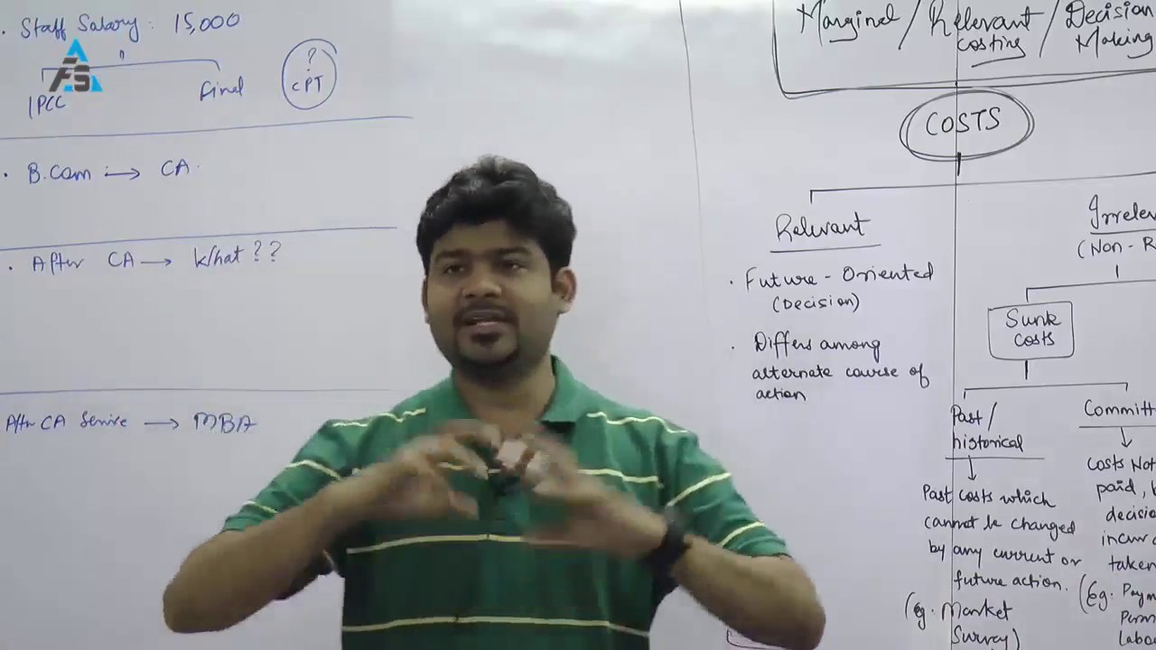CA SANKALP KANSTIYA ON CA FINAL MAJOR CONCEPTS OF MARGINAL / RELEVANT COSTING / DECISION MAKING