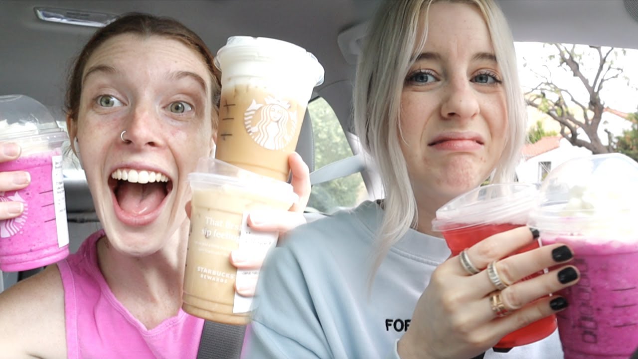 TRYING OUR FANS FAVORITE STARBUCKS DRINKS!!