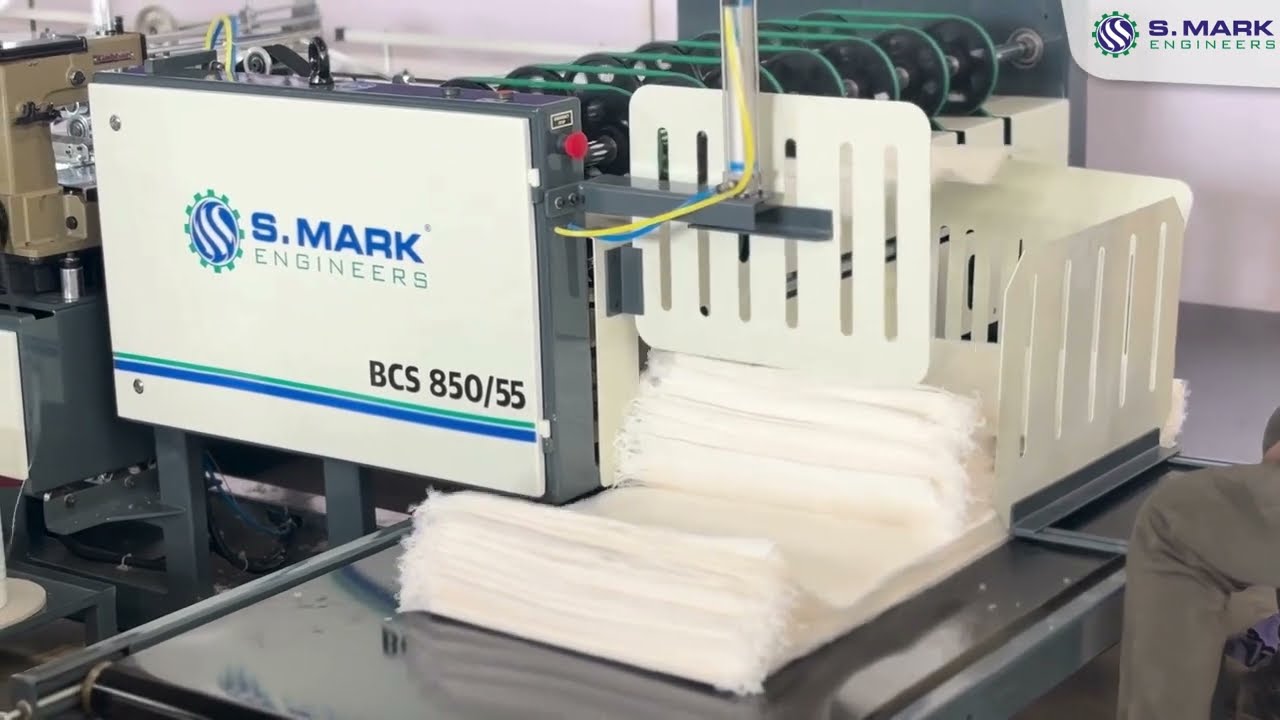 Automatic Woven Sack Cutting and Stitching Machine Performing  | @SMARKENGINEERS