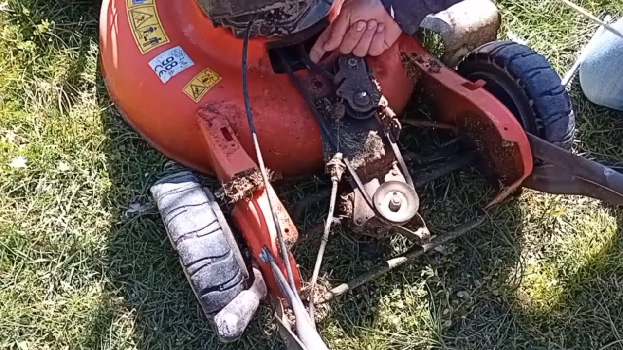 How to replace lawn mower drive belt. husqvarna r152sv