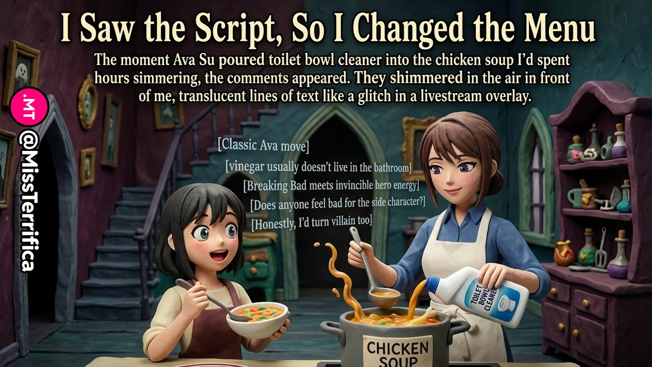 The moment Ava Su poured toilet bowl cleaner into the chicken soup I’d spent hours simmering...