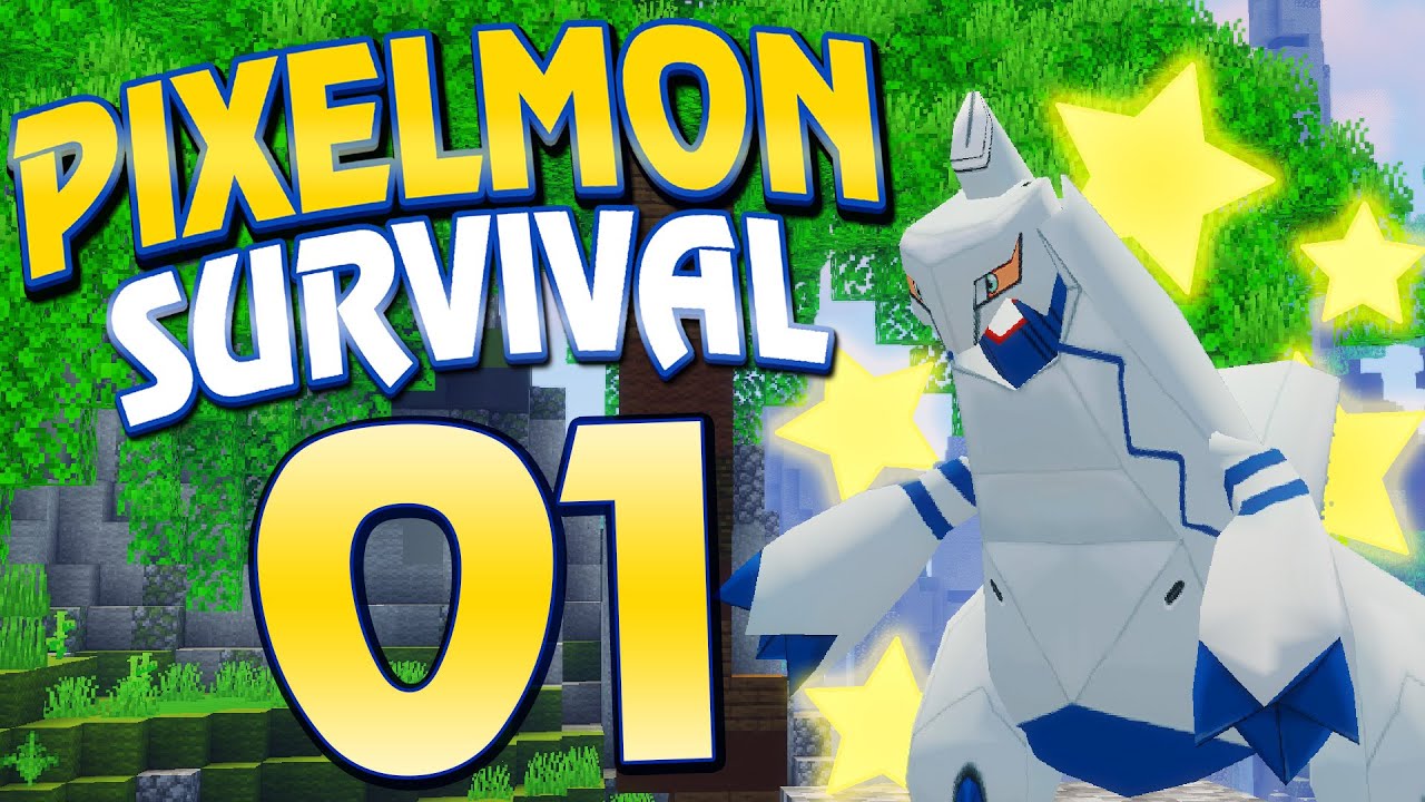 SHINY STARTER! | Pixelmon Server Survival Day 1