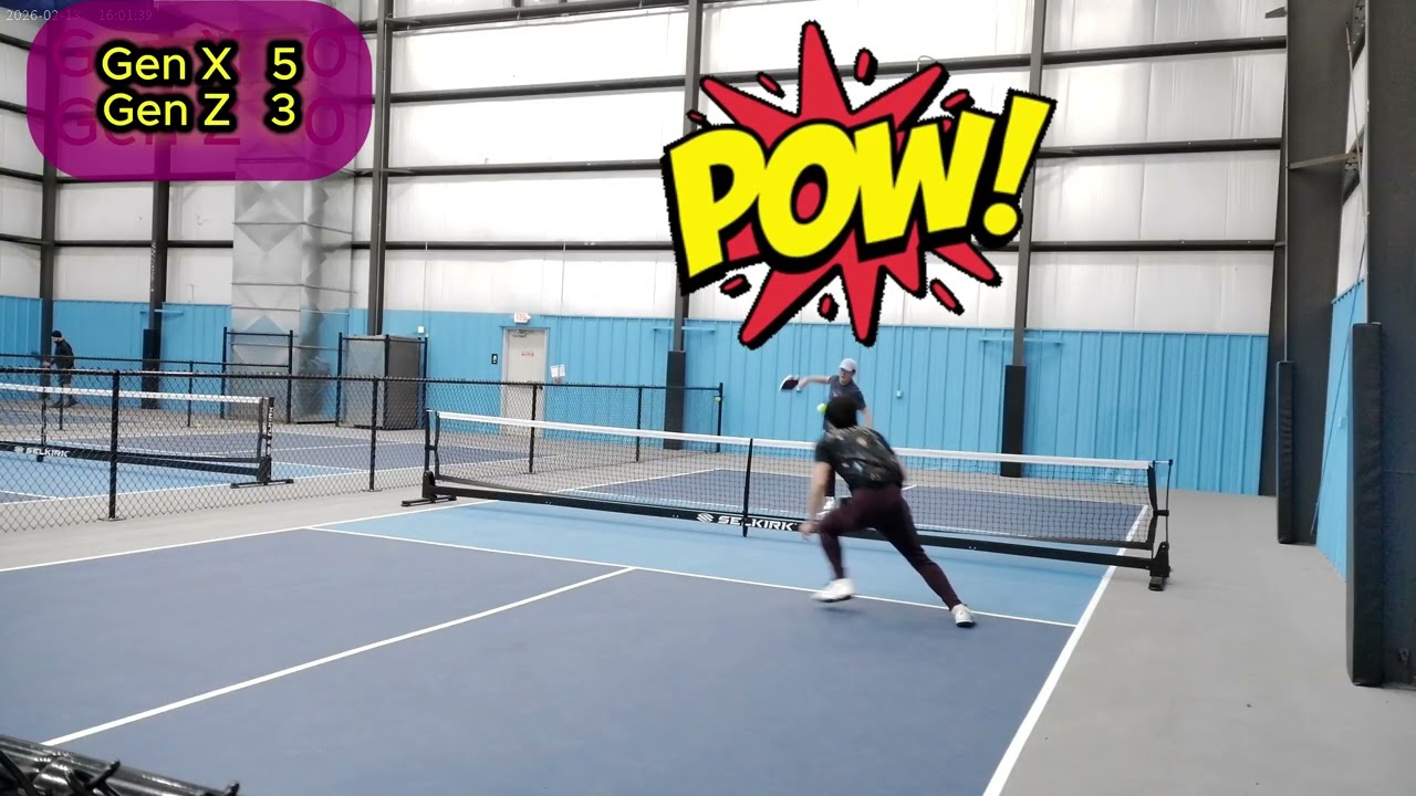 Men's senior 4.0-4.5 singles pickleball.  Edited match pitting father against son!