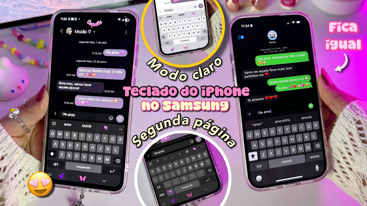 ATUALIZOU! TECLADO DO iPHONE COM FONTE NO SAMSUNG