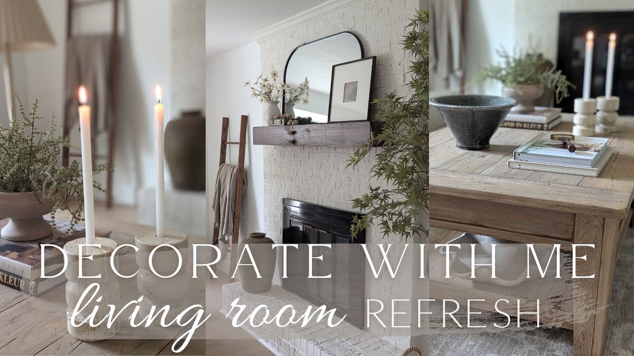 Living Room Refresh / Neutral Calm Earthy Colors / Small Living Area Makeover