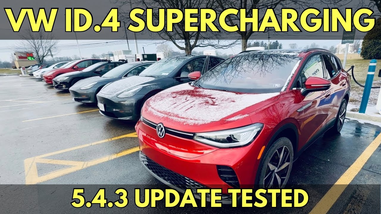 VW ID.4 после обновления до версии 5.4.3: протестировано на станциях быстрой зарядки Tesla Superc...