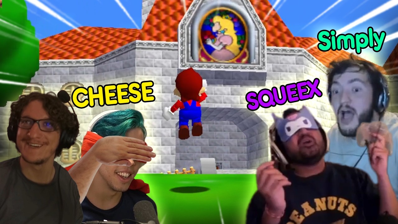 4 Mario Speedrunners Take Turns Playing Blindfolded