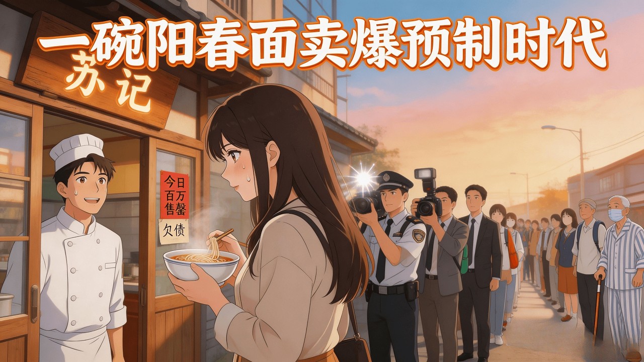 《一碗陽春麪賣爆預製時代》📢新番上線丨當所有人都喫營養膏，他偏要賣88元一碗的古法陽春麪。封鎖食材？查封店鋪？他反手解鎖須彌後院，用美食征服世界#逆襲 #開掛 #漫劇