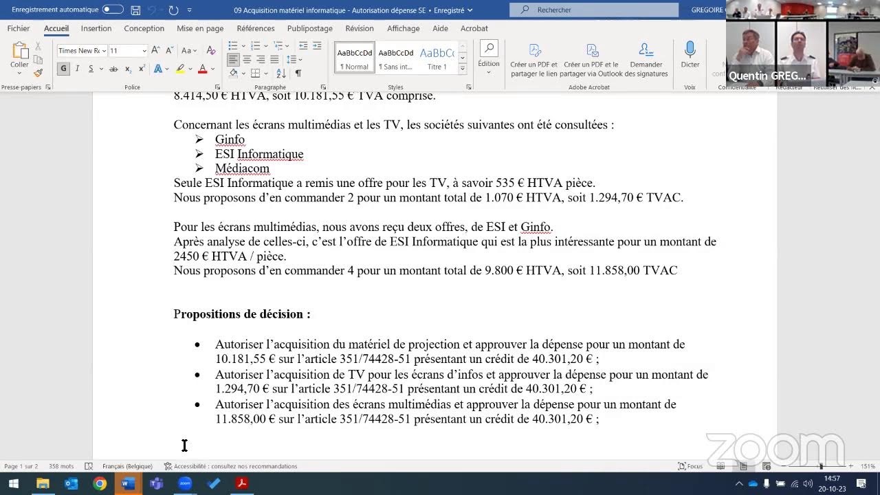 Conseil de zone - Zone VHP 20/10/2023