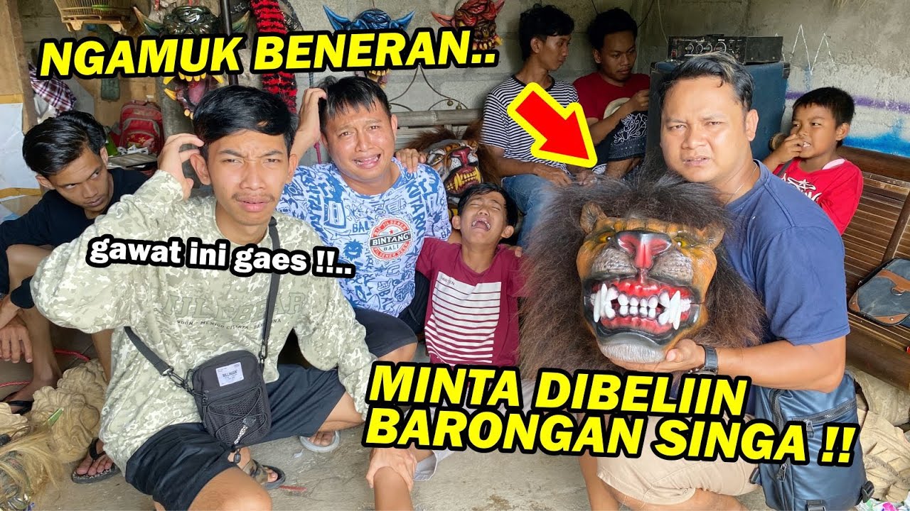 GARA-GARA LIAT BARONGAN SINGA !! Enthul nangis minta dibeliin