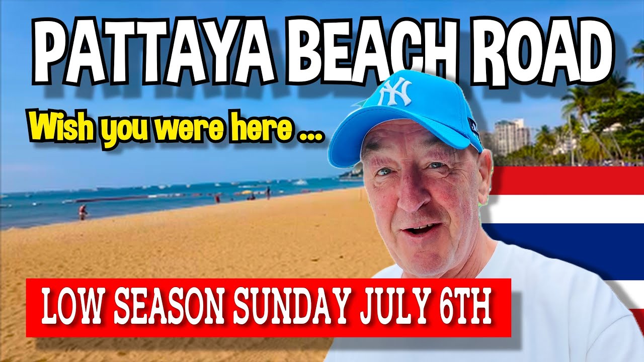 Pattaya Beach Road Sunday 6th July Low Season Thailand.