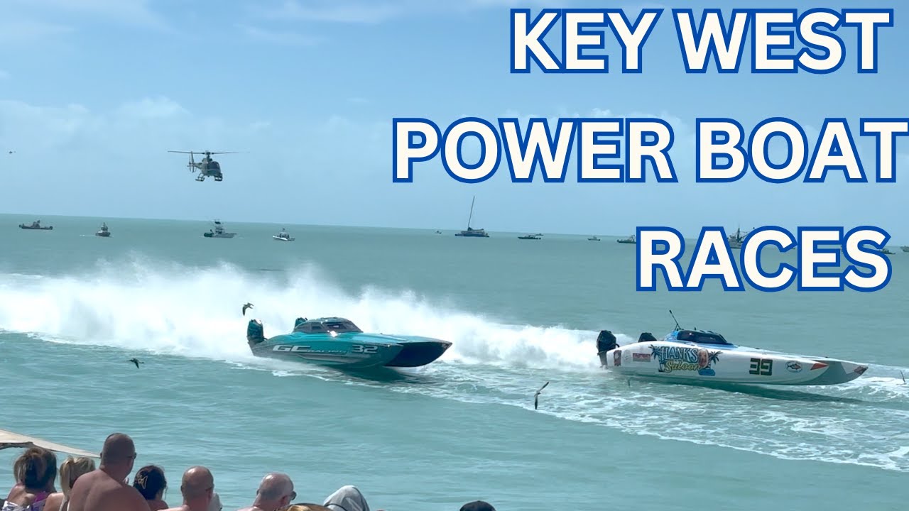 Key West Power Boat Races 2024 with support helicopters.  What a rush.
