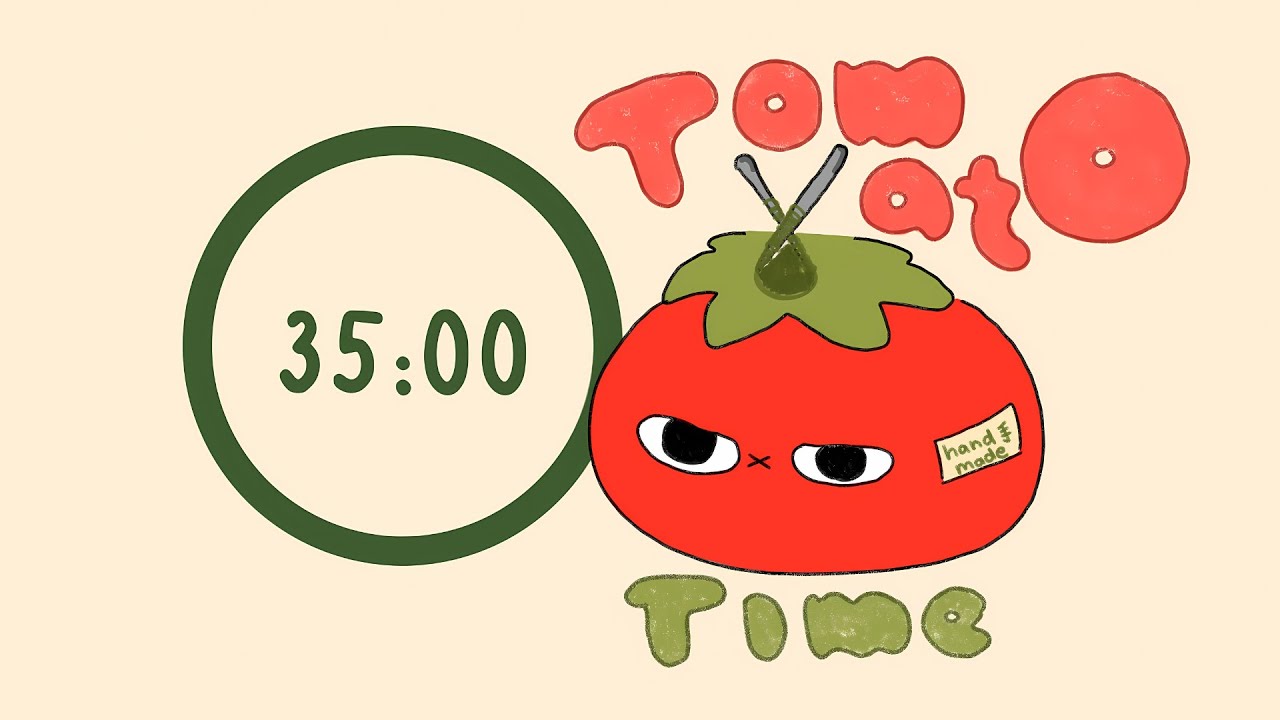 Pomodoro Timer 3x35 | A Tomato Day with Hotot 🍅 | STUDY WITH ME