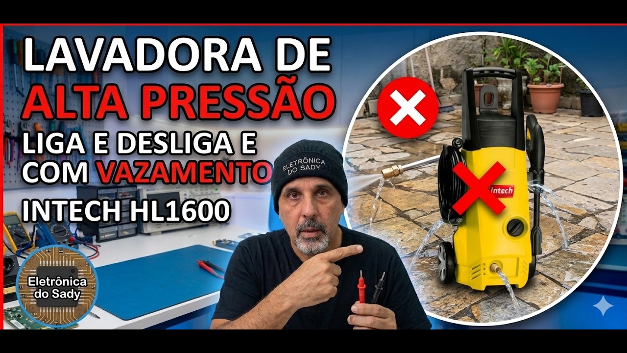 Lavadora de alta pressão liga e desliga e com vazamento Intech HL1600