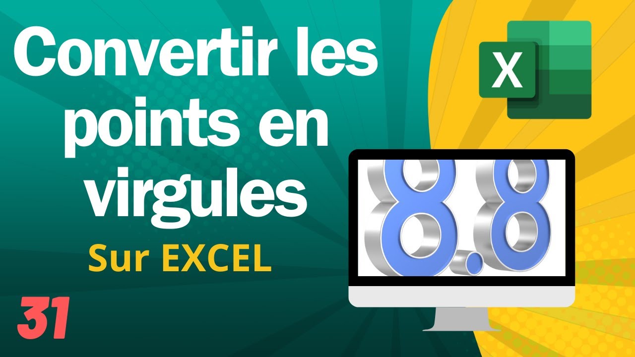 Convertir les points en virgules sur les num&eacute;riques ✅ Comment fonctionne excel n&deg;31