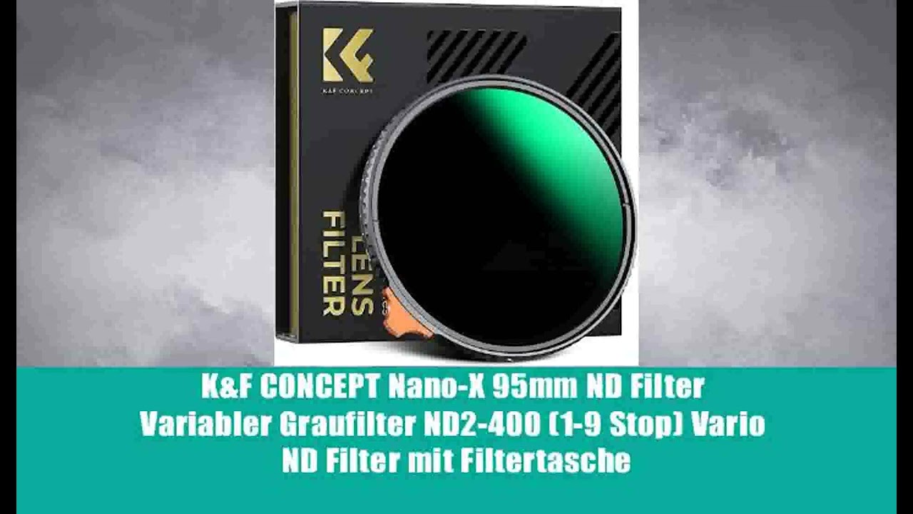 K&F CONCEPT Nano-X 95mm ND Filter Variabler Graufilter ND2-400 (1-9 Stop) Vario ND Filter mit