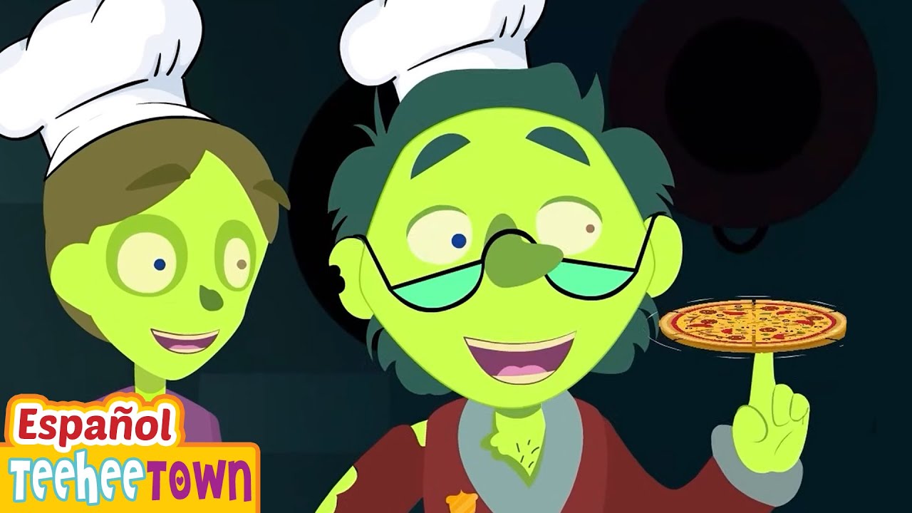 🧟Zombies cocinando pizza en una fiesta! 🍕| Canción de Halloween para niños | Pueblo Teehee