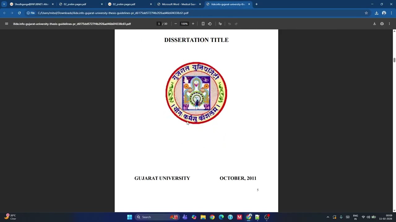 Recent Changes in Thesis Submission in PG Medical Exams to be Conducted by Gujarat University